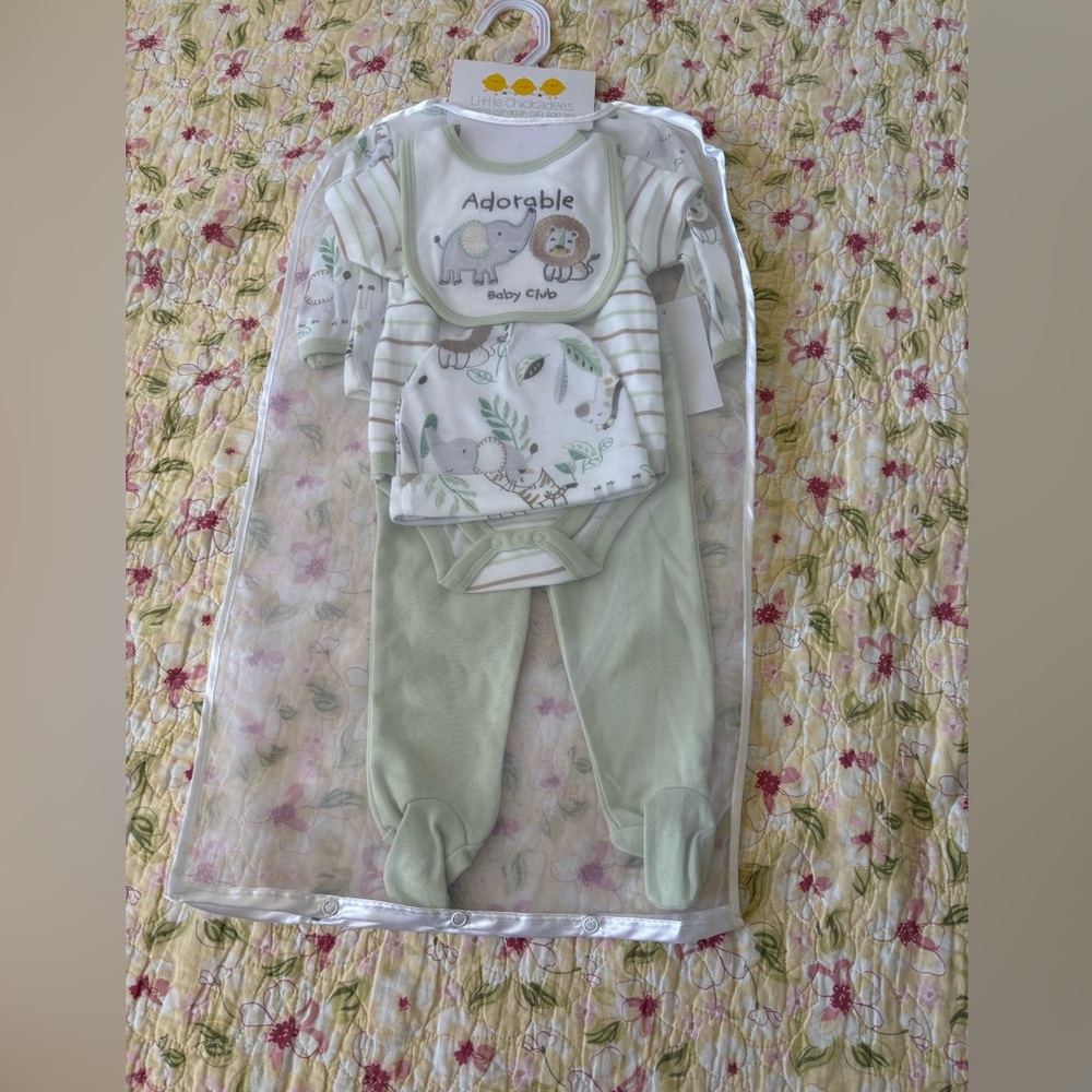 Little Chickadees Striped Baby Onesie 3/6 Month